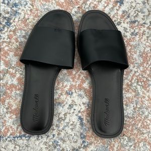 Madewell black leather slides sandals size 8